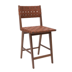 Woven Leather Dining Stool