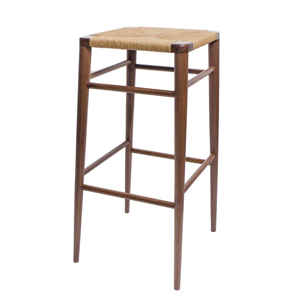 Woven Rush Stool Mel Smilow modern barstool and counter stool