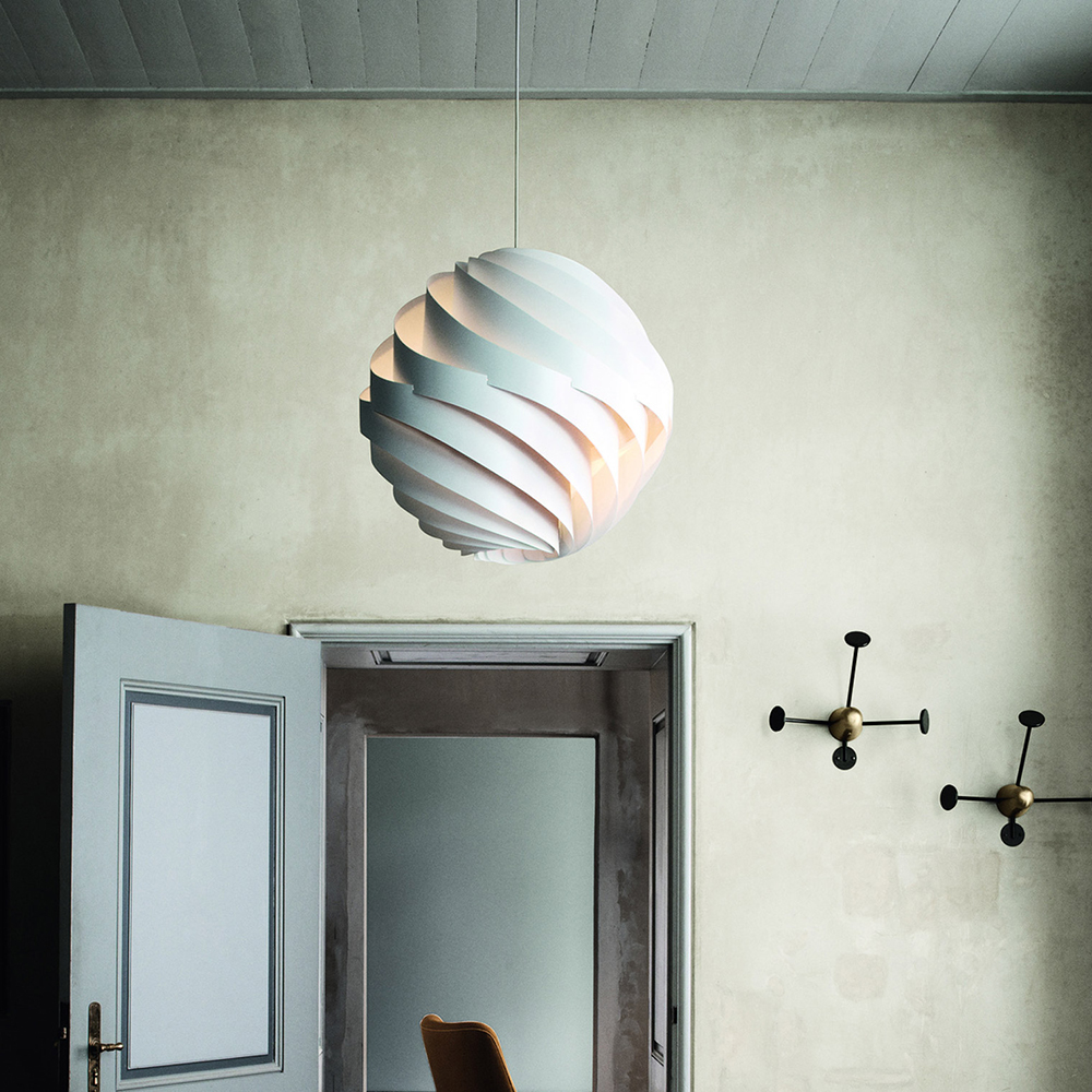 Turbo modern white sphere chandelier pendant Louis Weisdorf Gubi
