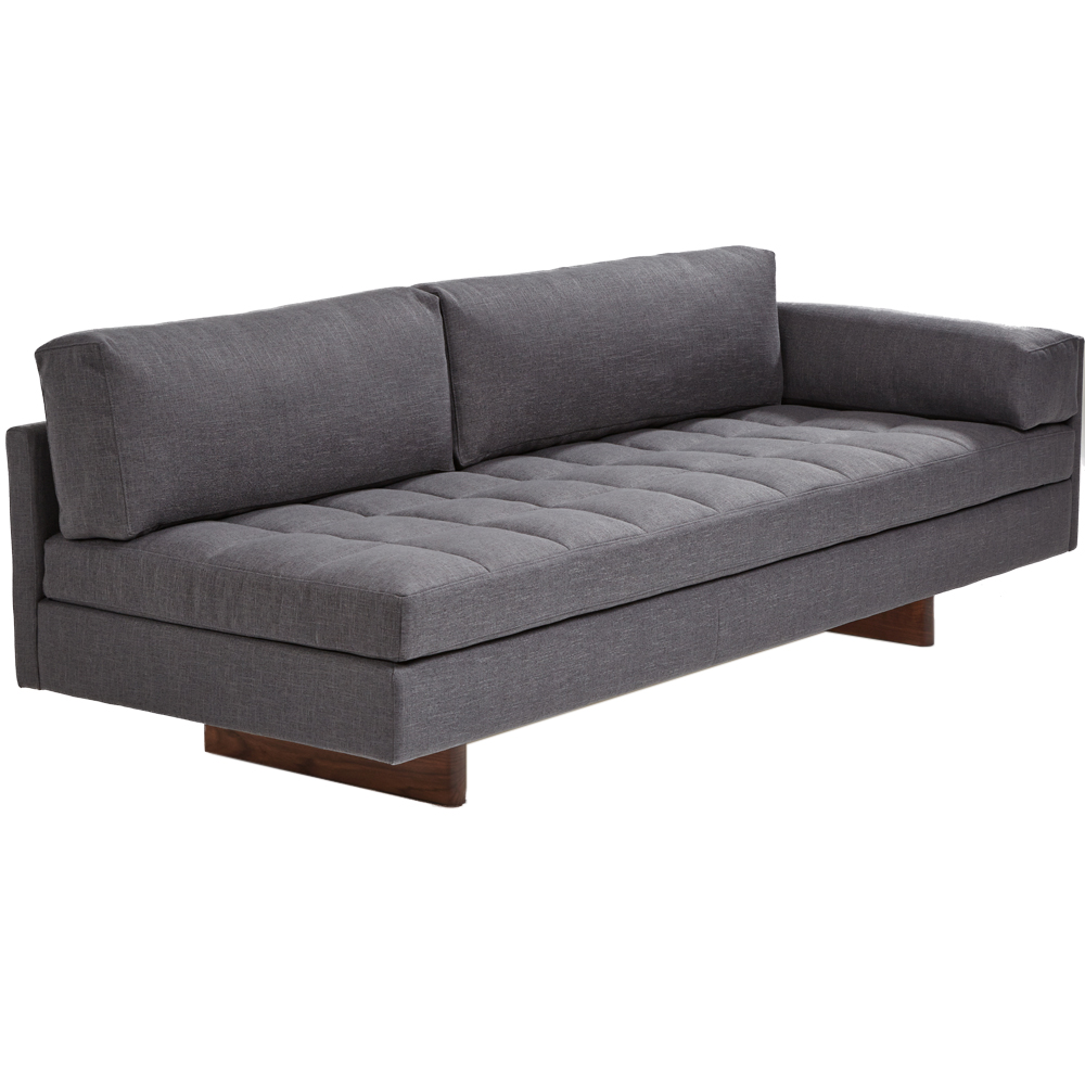 asymmetric sofa bassamfellows gray sectional craig scott modern chaise lounge handcrafted american made designer furniture walnut steve wolenski front shop suite ny