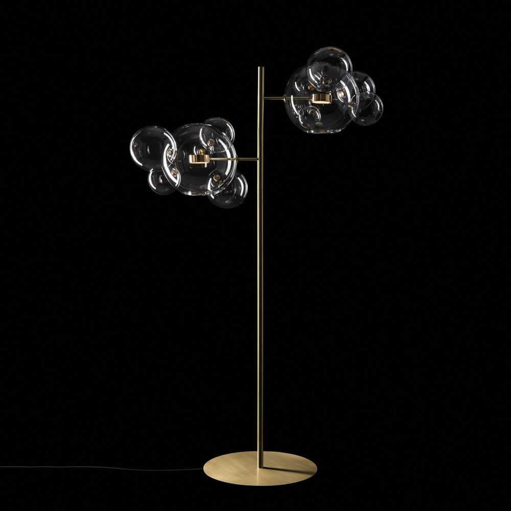 Bolle floor lamp Giopato Coombes glass bubbles brass