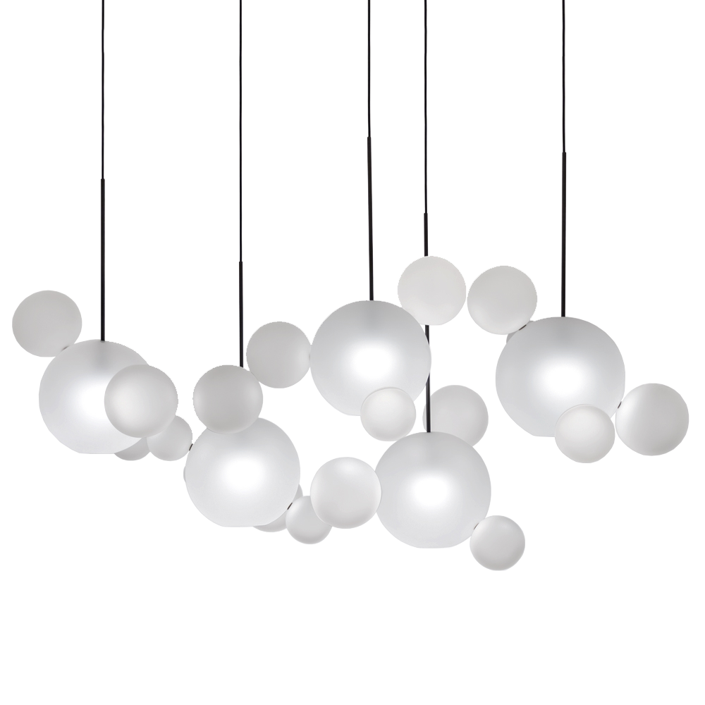 giopato and coombes frosted bolle lighting chandelier suspension lamp italian design borosilicate glass brass bubbles italy shop suite ny