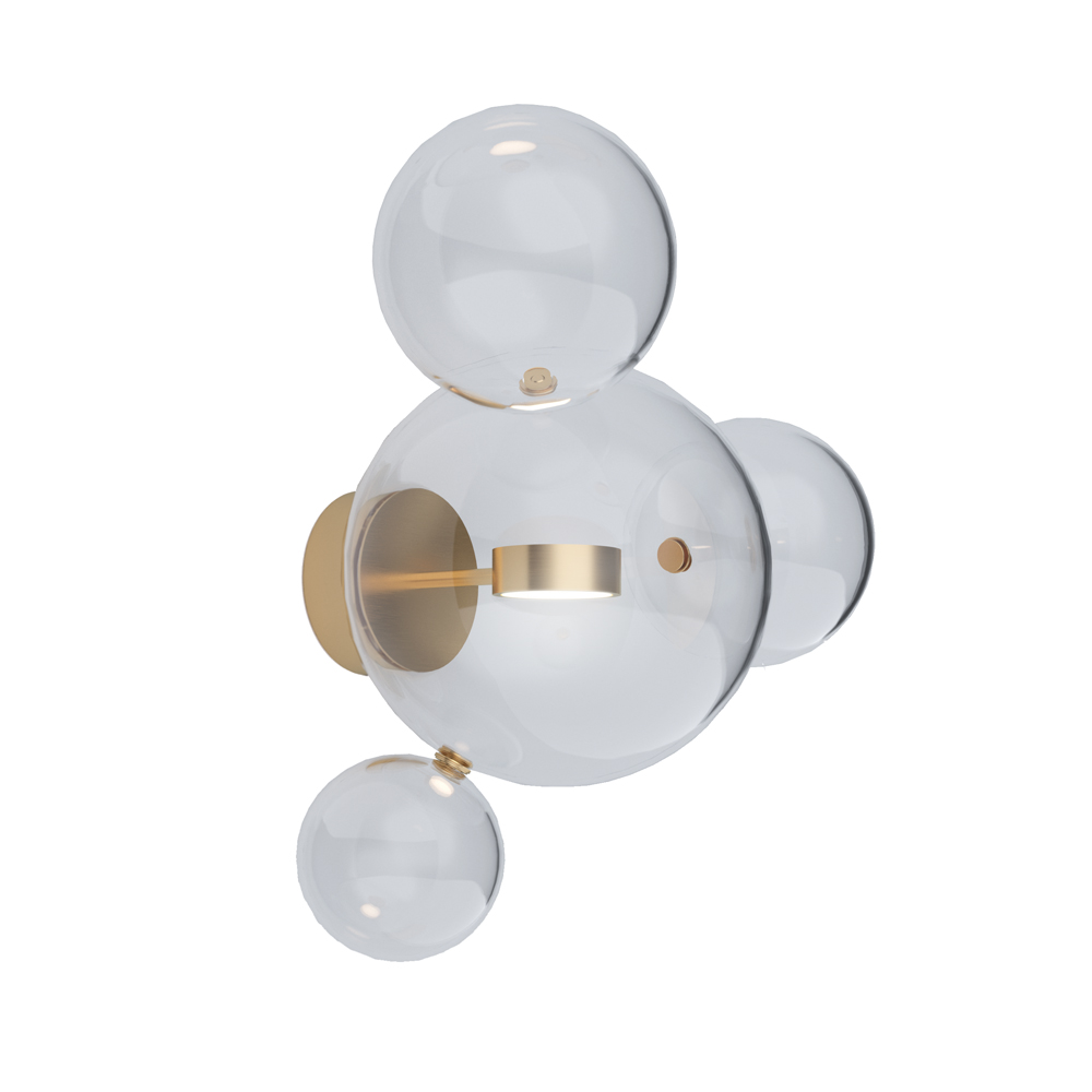 Bolle wall sconce Giopato Coombes brass clear glass ball wall light