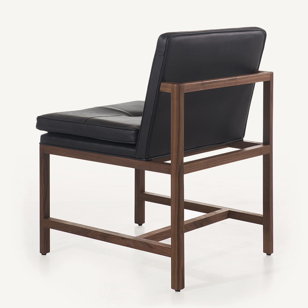 CB-51 wood leather dining chair BassamFellows black walnut