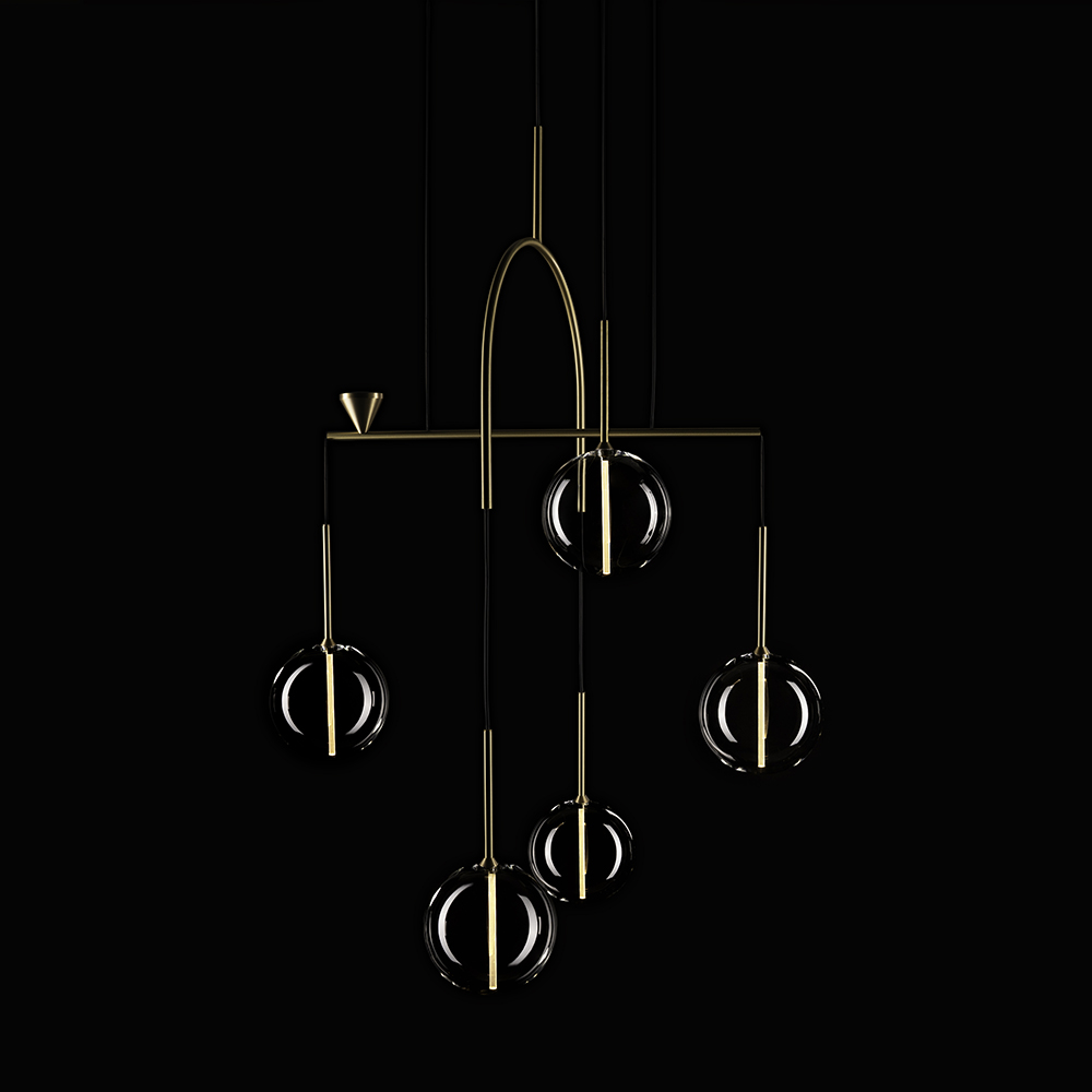 dewdrops giopato coombes contemporary modern designer italian chandelier brass suspension light