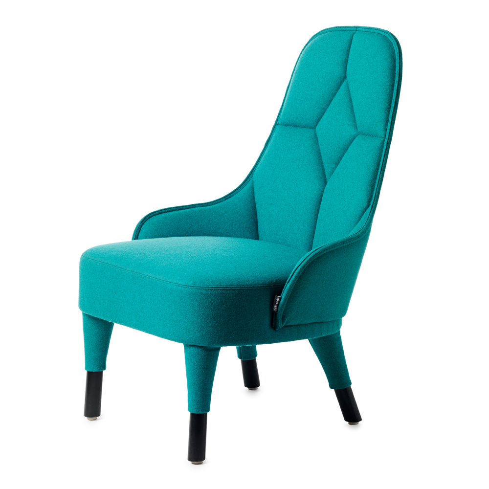 EMMA lounge chair garsnas farge blanche turquoise