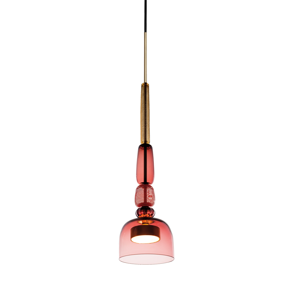 Giopato Coombes Flauti murano glass colorful pendant hanging light red