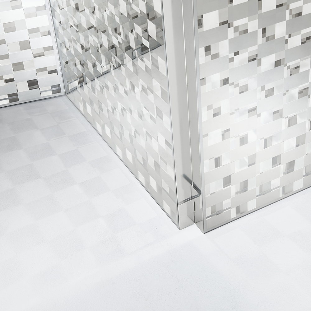 fragment glasitalia nendo contemporary modern designer italian solid murano glass reflective room divider panels 