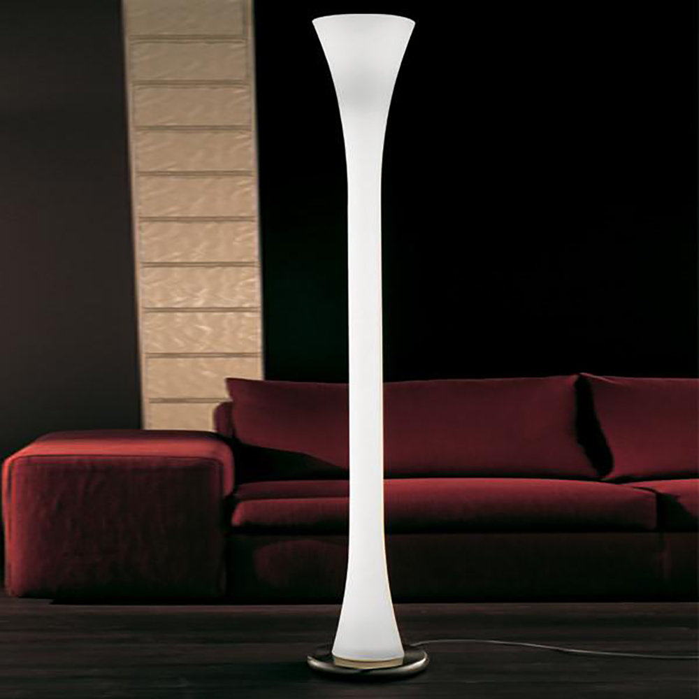 lepanto floor lamp vistosi contemporary modern italian designer glass white solid glass floor lamp lighting