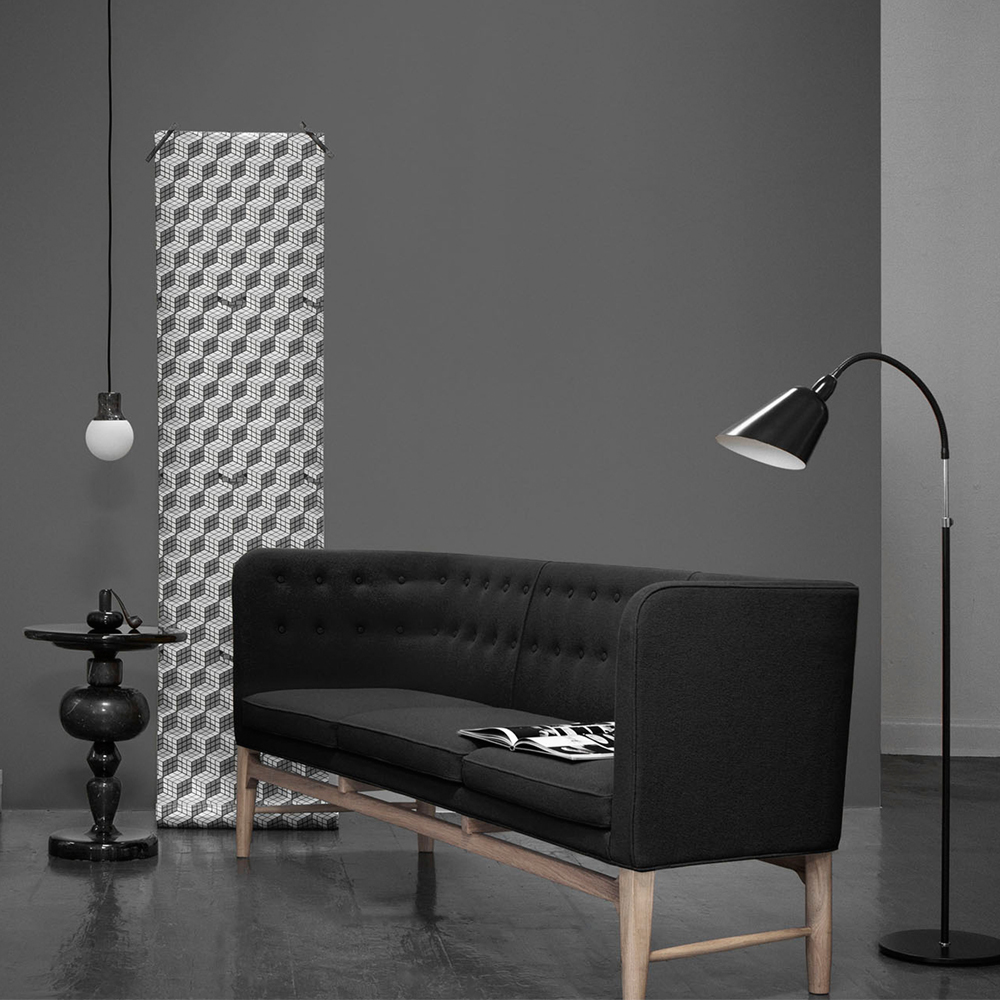 Mayor Sofa Arne Jacobsen Flemming Lassen AndTradition high back couch danish design charcoal grey