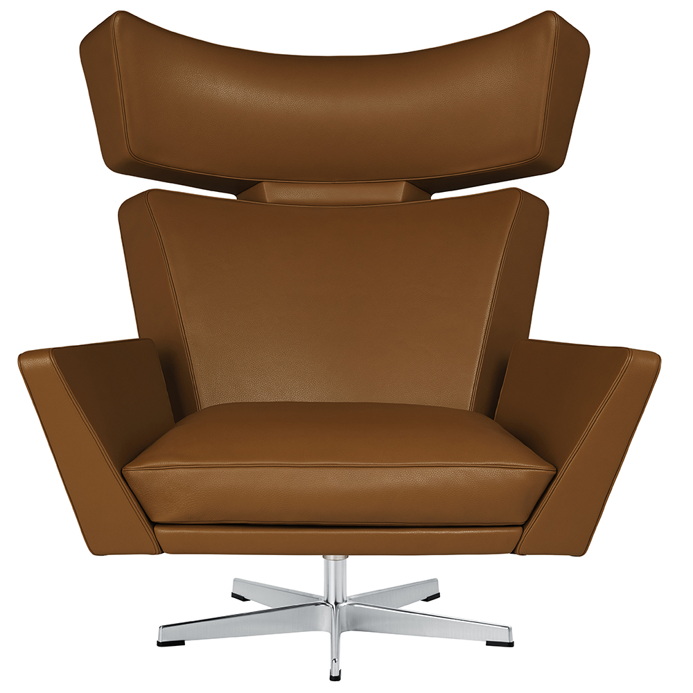 oksen arne jacobsen fritz hansen modern danish upholstered leather lounge chair