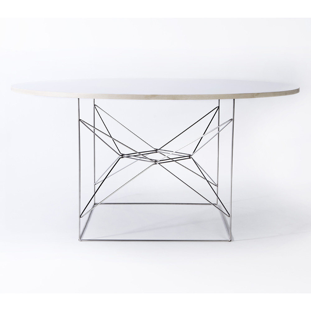 dining table ole scholl a petersen modern contemporary designer round steel metal circular dining table