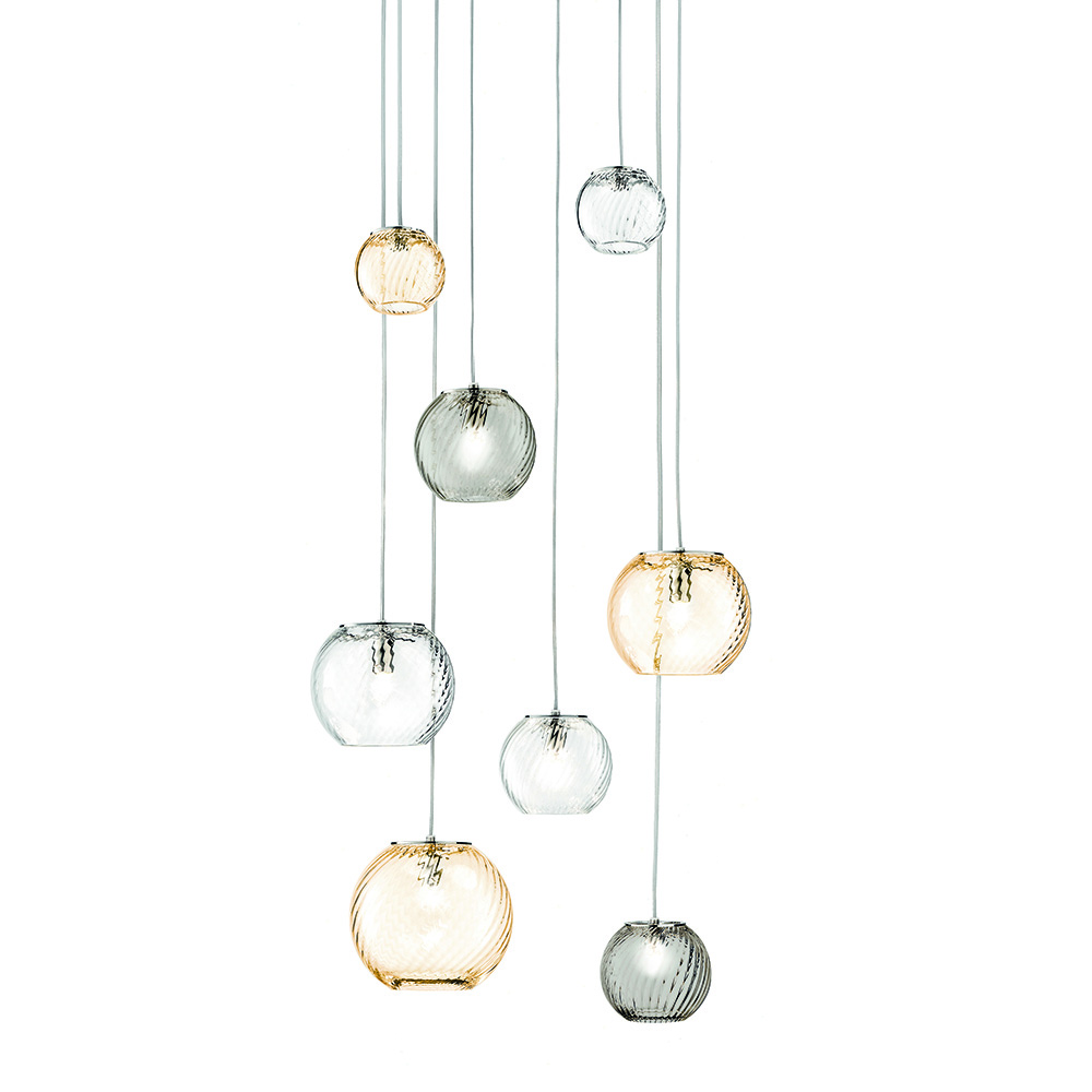 oto pio tito toso vistosi contemporary modern round globe orb glass pendant light italian designer lighting