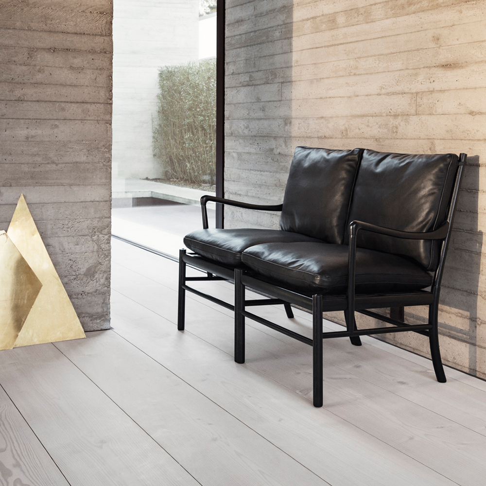 ow149-2 colonial sofa ole wanscher carl hansen danish design lounge armchair black leather shop suite ny