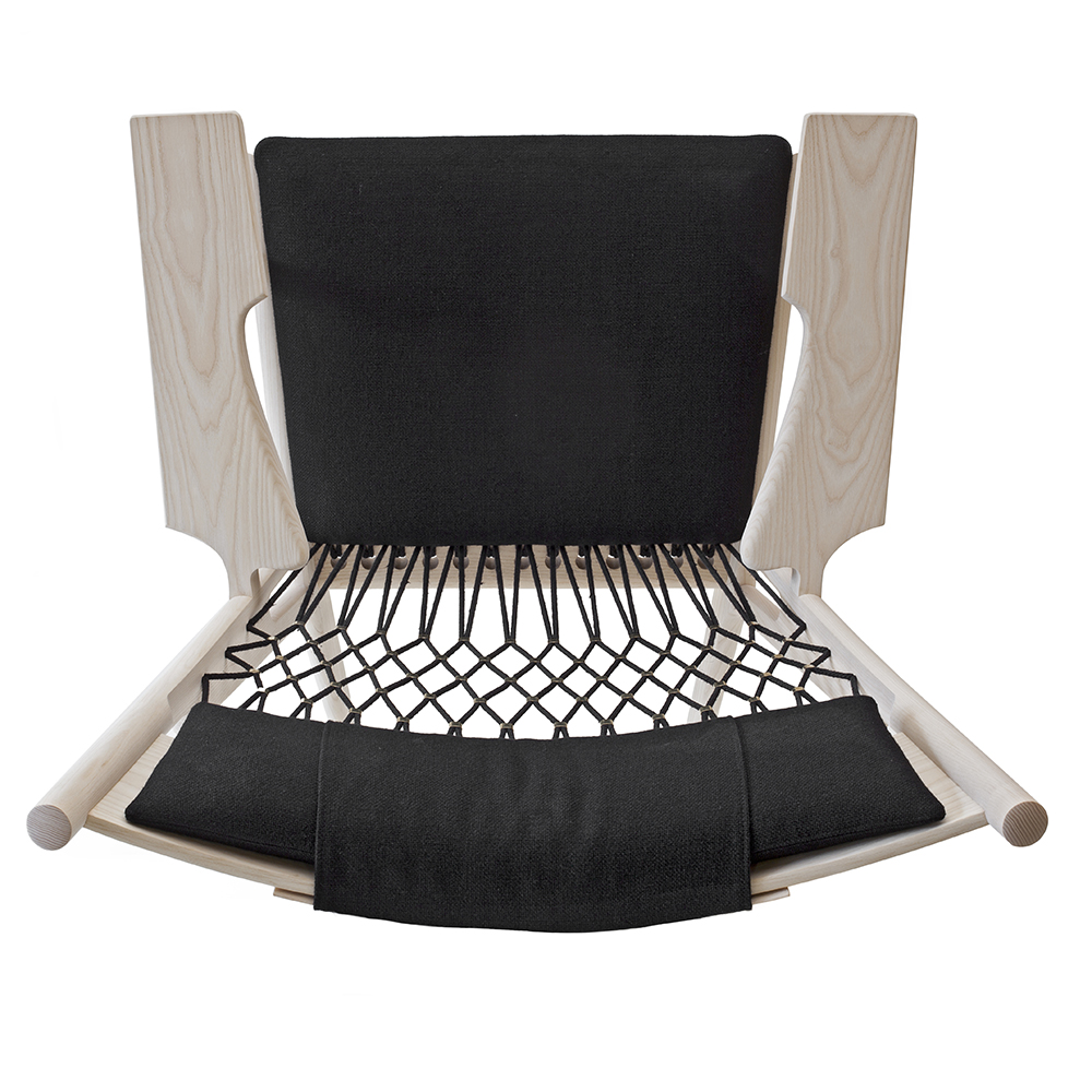 pp129 web chair hans j wegner pp mobler danish designer wooden easy chair cushions rope backing