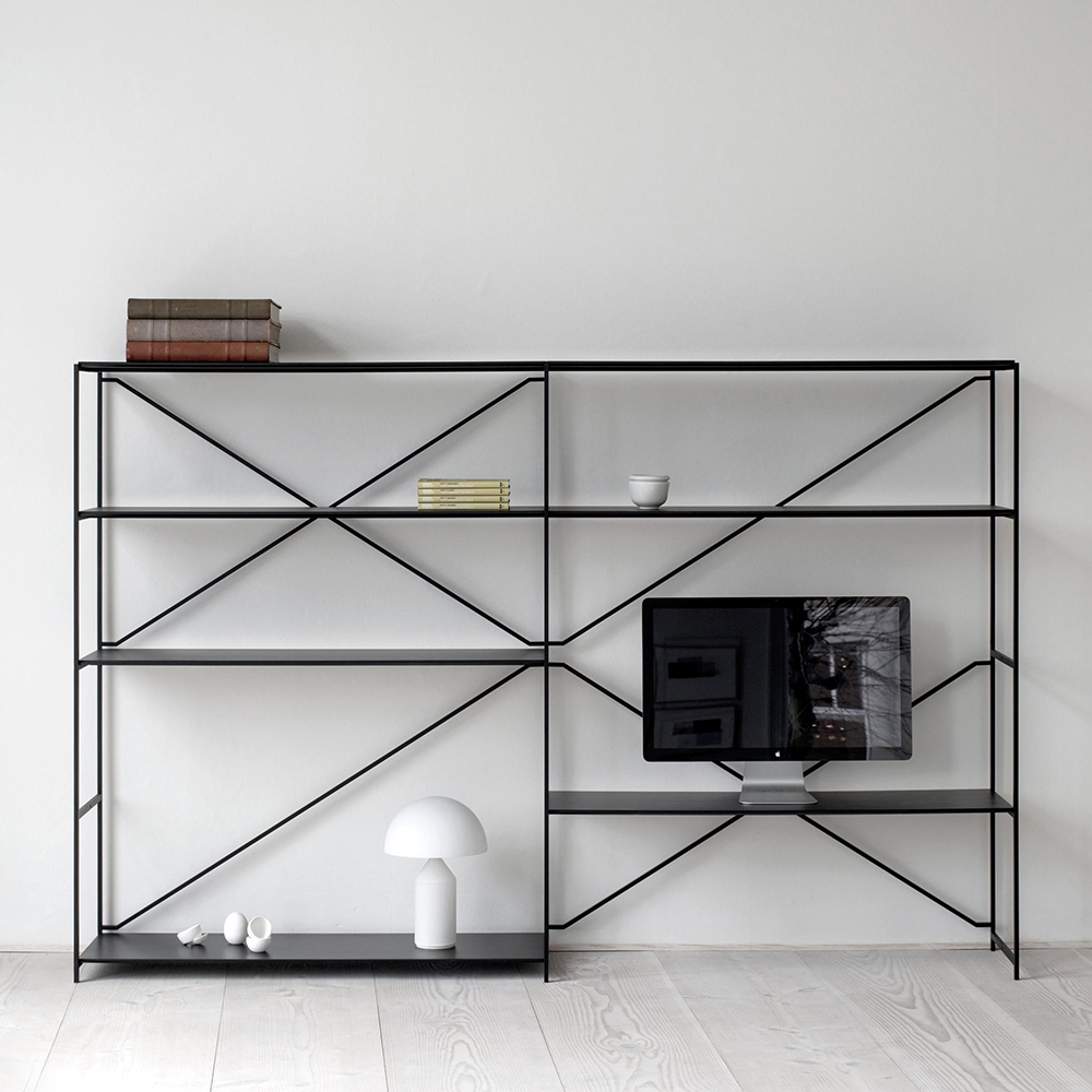 r.i.g. ma/u studios de padova contemporary modern designer metal modular customizable shelving system shelves unit storage slim minimalist