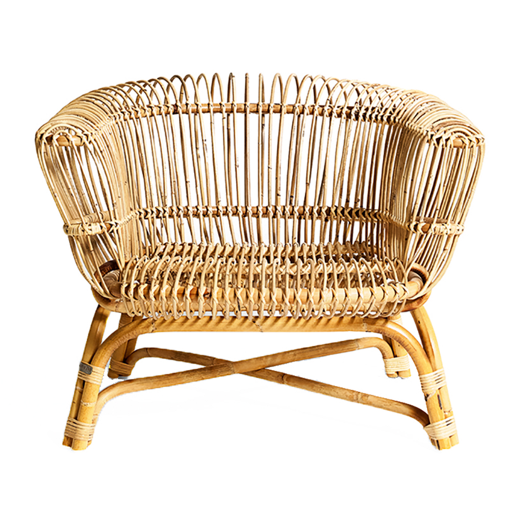 silvia de padova modern contemporary designer wicker cane rattan lounge chair