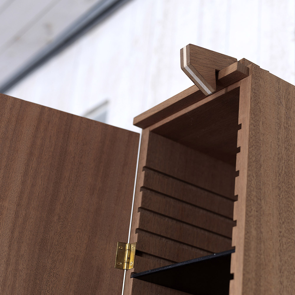 solitar shelves john kandell kallemo contemporary modern designer solid wood wooden slim tall thin minimalist shelving unit shelves shelving system