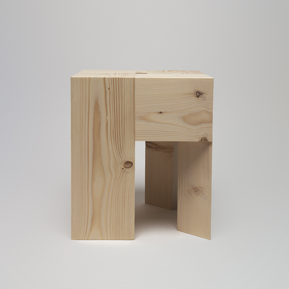 tri angle aldo bakker karakter contemporary solid wood stool