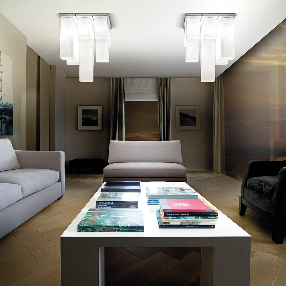 Tubes Matthias Hickl Vistosi modern italian glass ceiling lamp