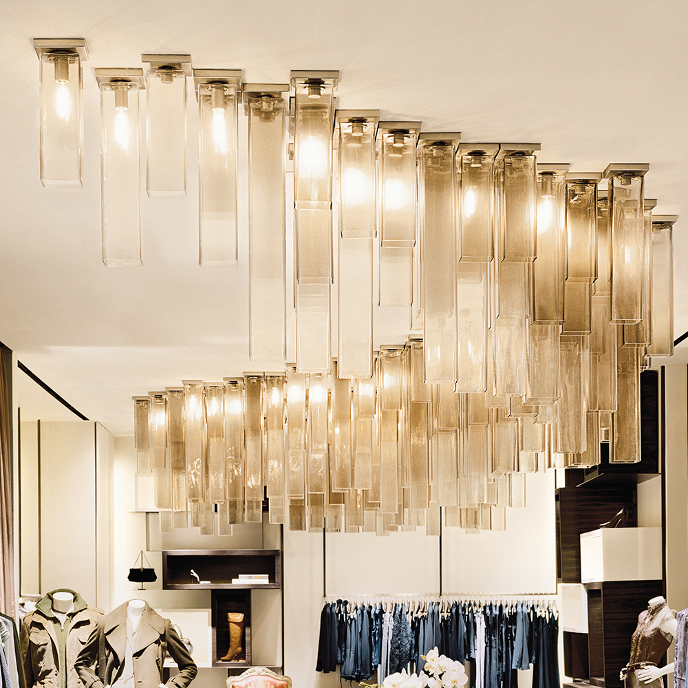 Tubes Matthias Hickl Vistosi modern italian glass ceiling lamp
