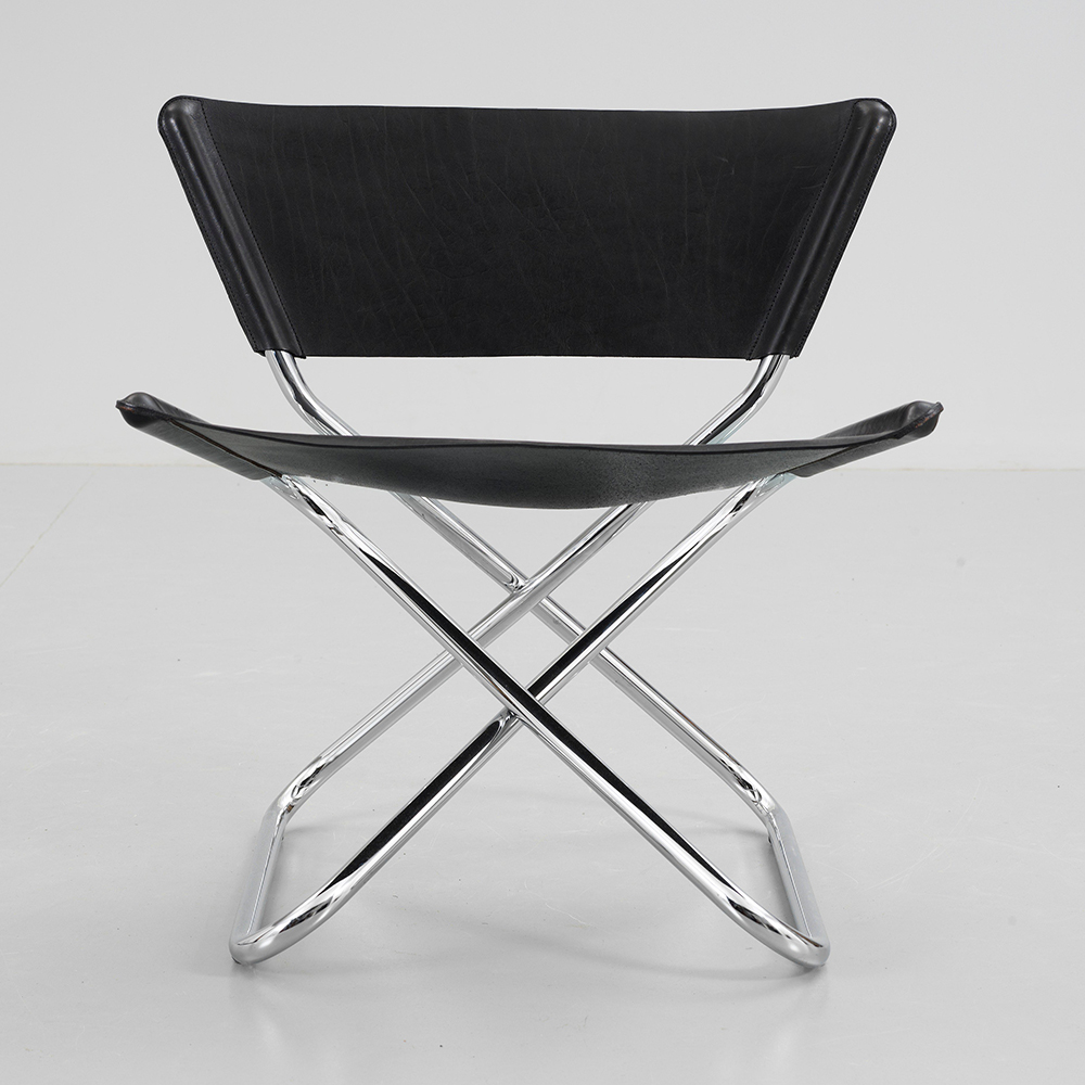 zdown folding chair erik magnussen engelbrechts contemporary modern designer leather chrome folding chair