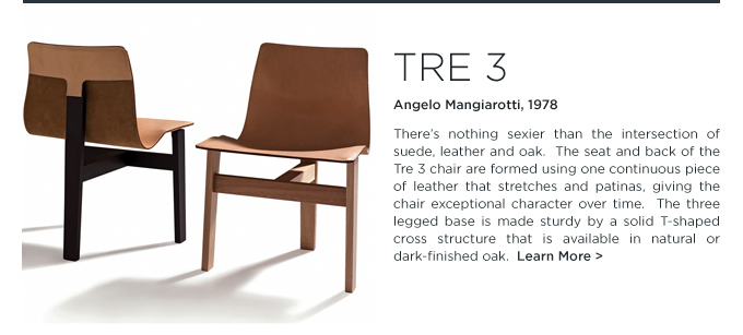 Tre 3, leather chair, Angelo Mangiarotti, Agapecasa
