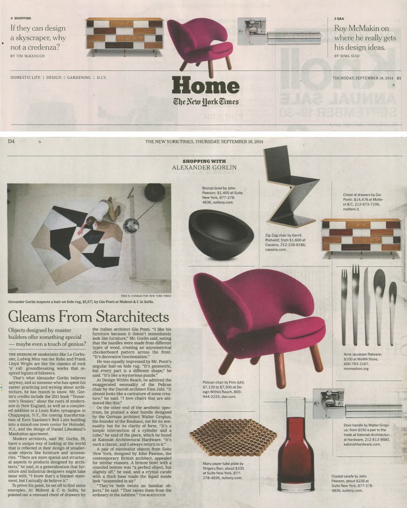NY Times, New York Times, ny times shopping, ny times home, nytimes, home section, tim mckeough, Shopping with Alexander Gorlin
