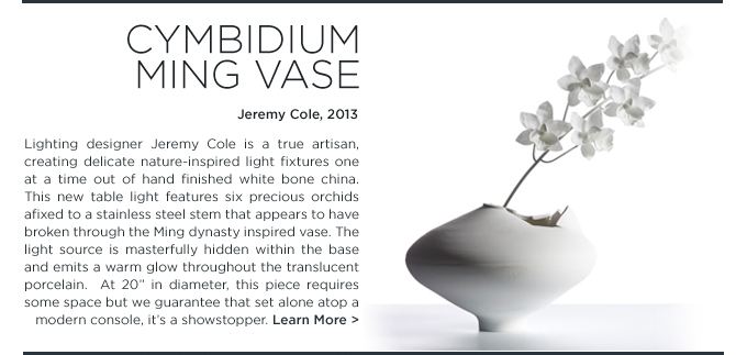 Cymbidium Ming Vase, table lamp, Jeremy Cole, new zealand, porcelain, lighting design, SUITE NY