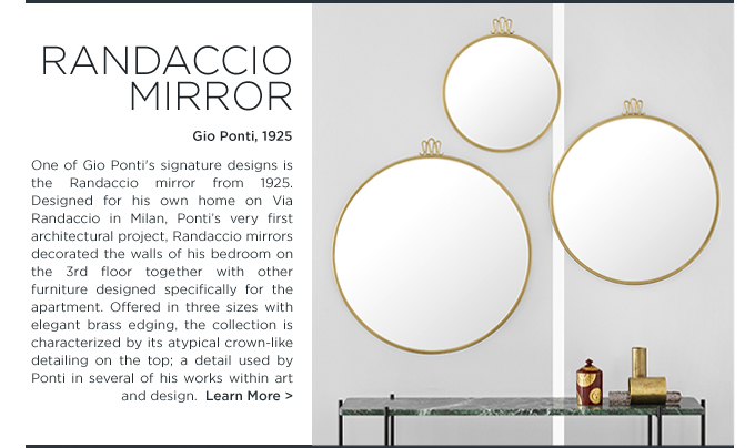 Gubi Gio Ponti mirror randaccio round brass mirrors