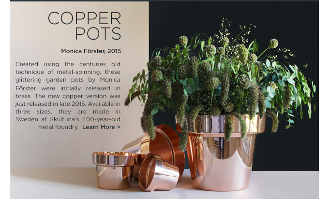 Skultuna copper flower pots monica forster garden pot metallic modern gardening accessories